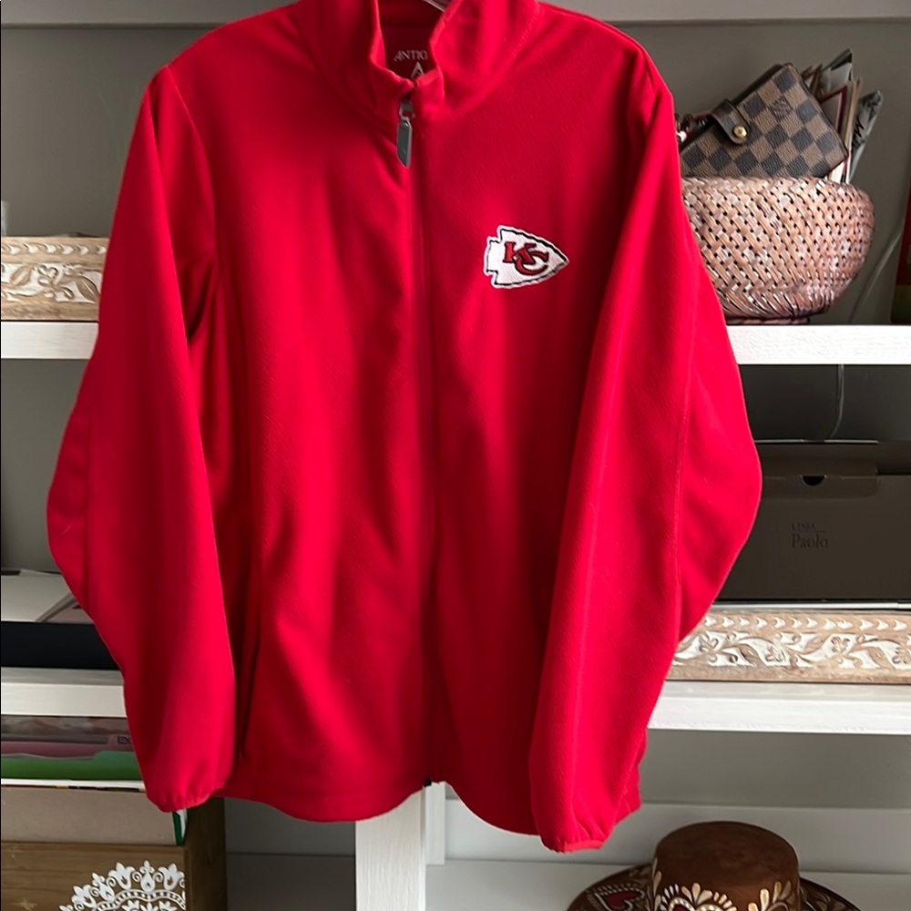 Antigua Kansas City Chiefs Red Fleece Jacket. Like new. Size XL.